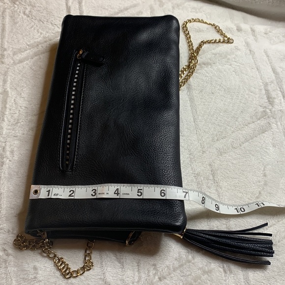 🆕NWOT Black Vegan Leather Crossbody/Clutch - Picture 11 of 13